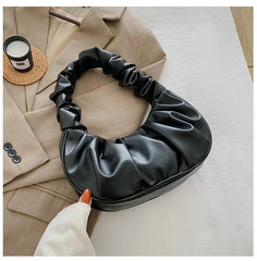 Summer Pleated Handlebags For Women PU Cloud Bags Leisure Armpit Bag Shopping Sh
