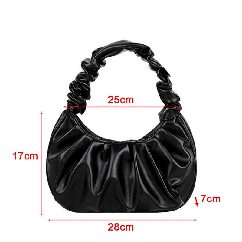 Summer Cloud Armpit Bag Pleated Handlebags PU