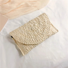 Women's Straw Clutch Bag Mini Tote Bohemian Beach Purse