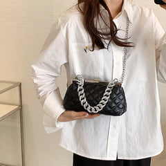 Summer Chain Shoulder Crossbody Bag Top PU Leather Lozenge Clutch
