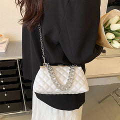 Summer Chain Shoulder Crossbody Bag Top PU Leather Lozenge Clutch