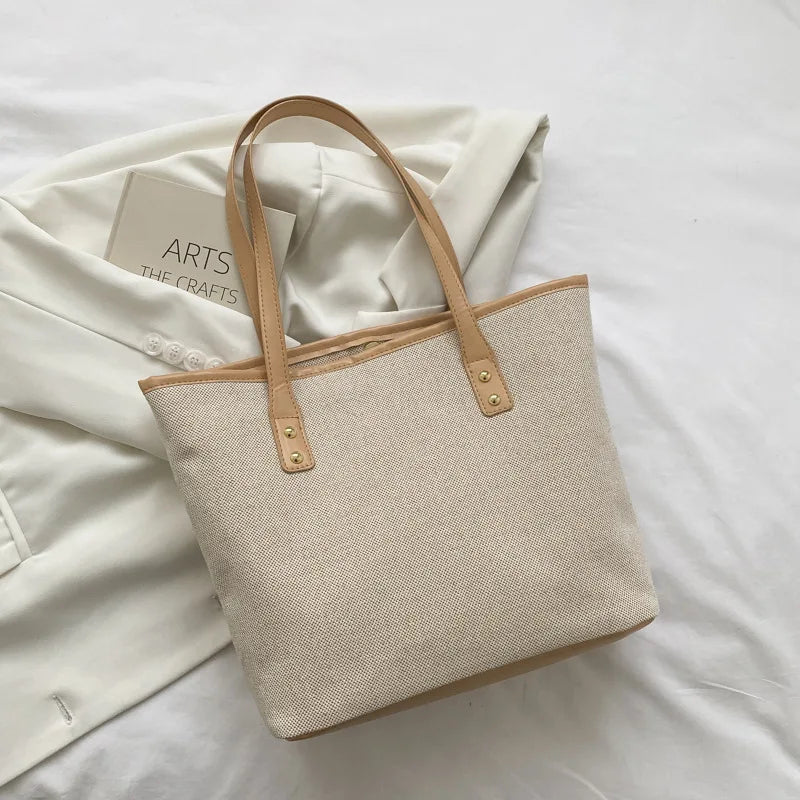 Summer Vintage Large Capacity Beach Straw Shoulder Bag for Women