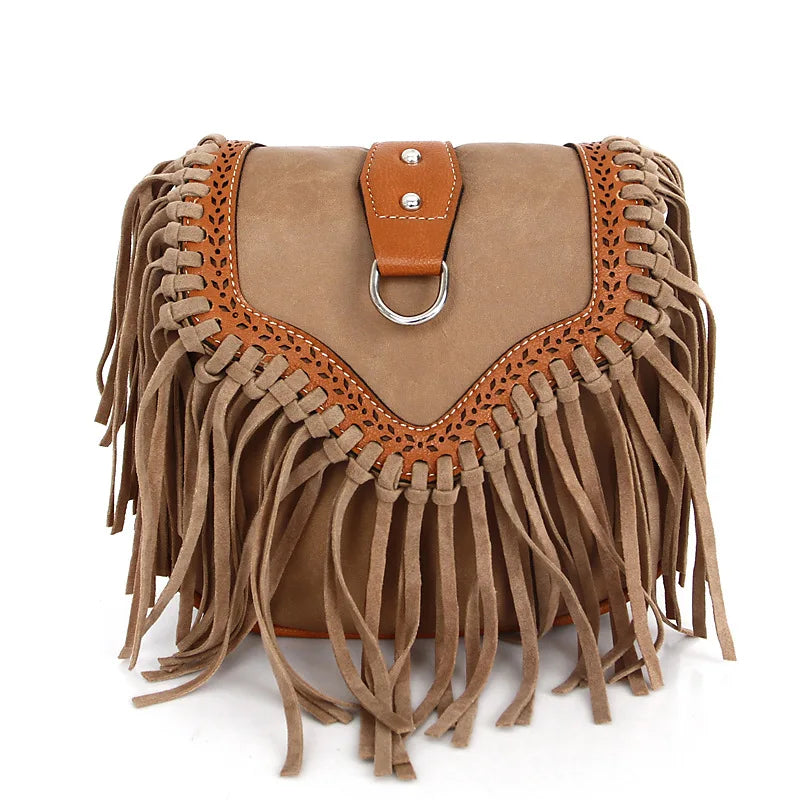 Tassel Messenger Bag European American Retro Shoulder Bag