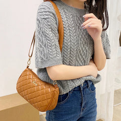 Lingge Embroidery Camera Shoulder Bag Chain Small Messenger Bag
