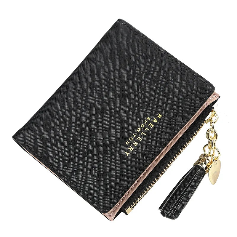 Small Leather Women Wallets Zipper Purses Clutch