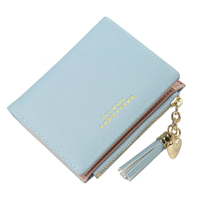 Small Leather Women Wallets Zipper Purses Clutch