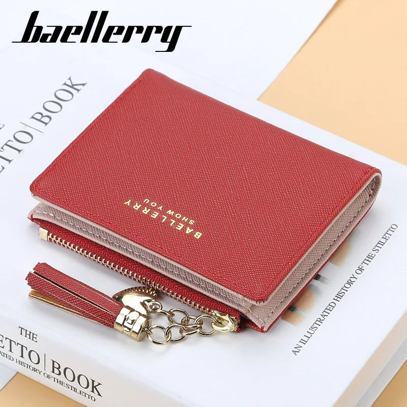 Tassel Women Wallet Small Leather Zipper Purses Female Purse Clutch