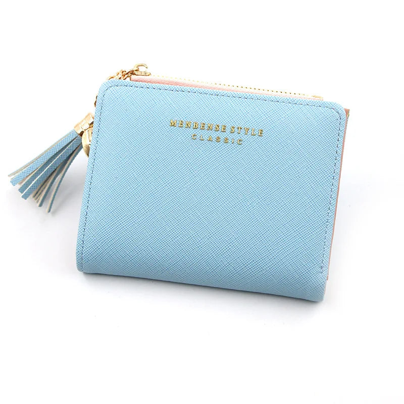 Tassel Women Wallet Small Wallet Zipper Purses Female Clutch PU Leather