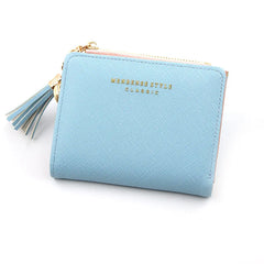 Tassel Women Wallet Small Wallet Zipper Purses Female Clutch PU Leather
