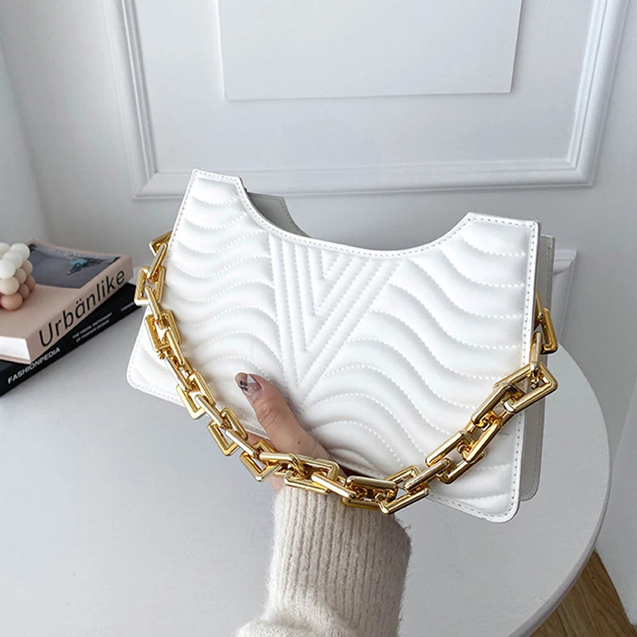 Texture Embossed Lacquer Shoulder Bag And Small Square Bags For Women