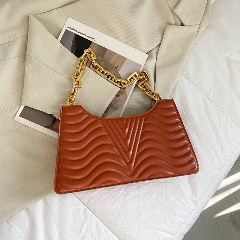 Texture Embossed Lacquer Shoulder Bag And Small Square Bags For Women