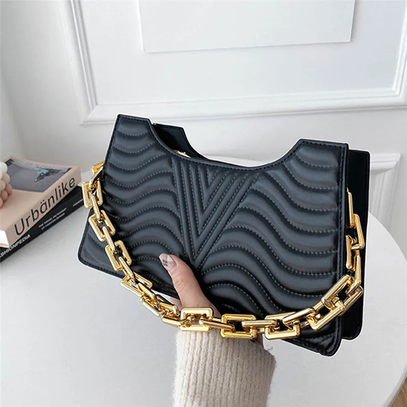 Texture Embossed Lacquer Shoulder Bag And Small Square Bags For Women
