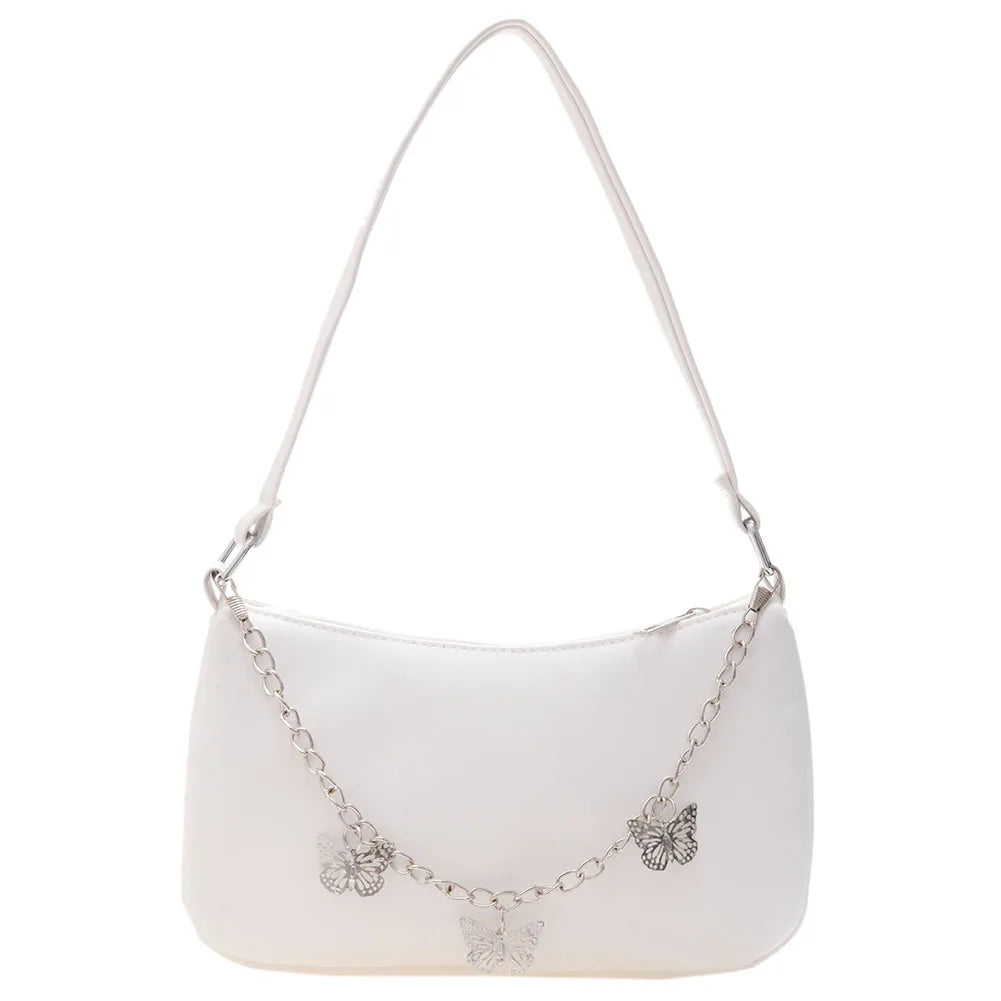 Texture Women's Leather Handbag Butterfly Chain Bag Shoulder Underarm Bag