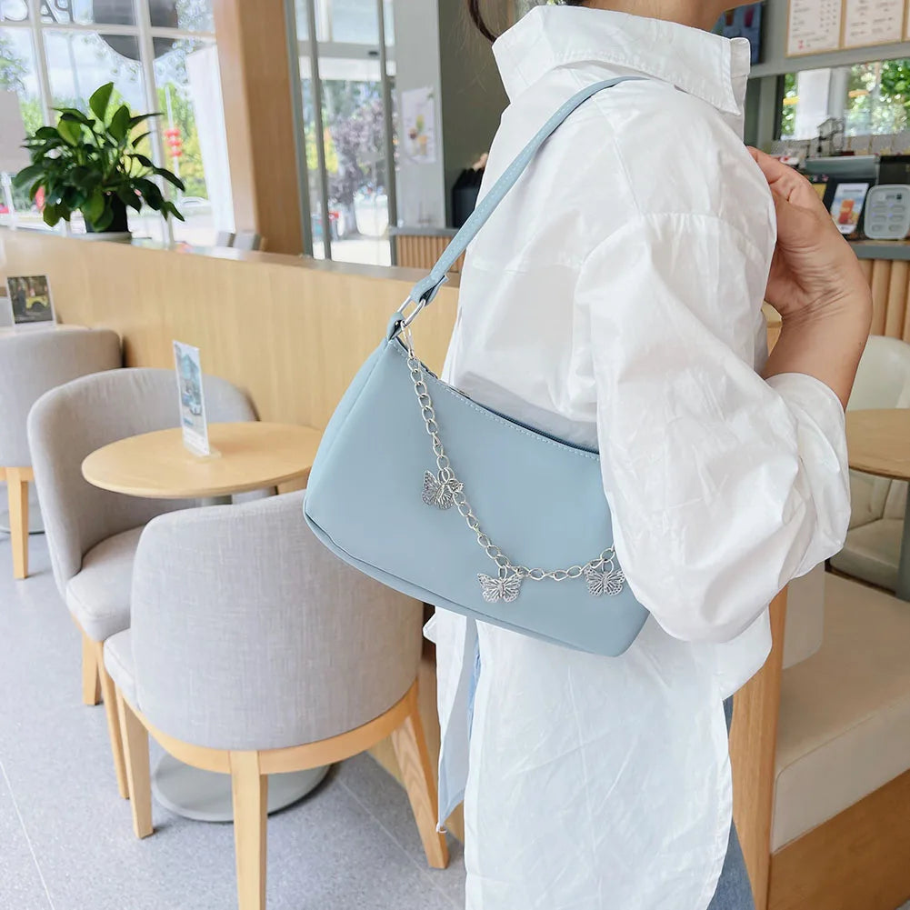 Texture Women's Leather Handbag Butterfly Chain Bag Shoulder Underarm Bag