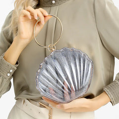 Acrylic Paillette Shell Evening Bag Metal Ring Totes Wedding Party Shoulder Bag