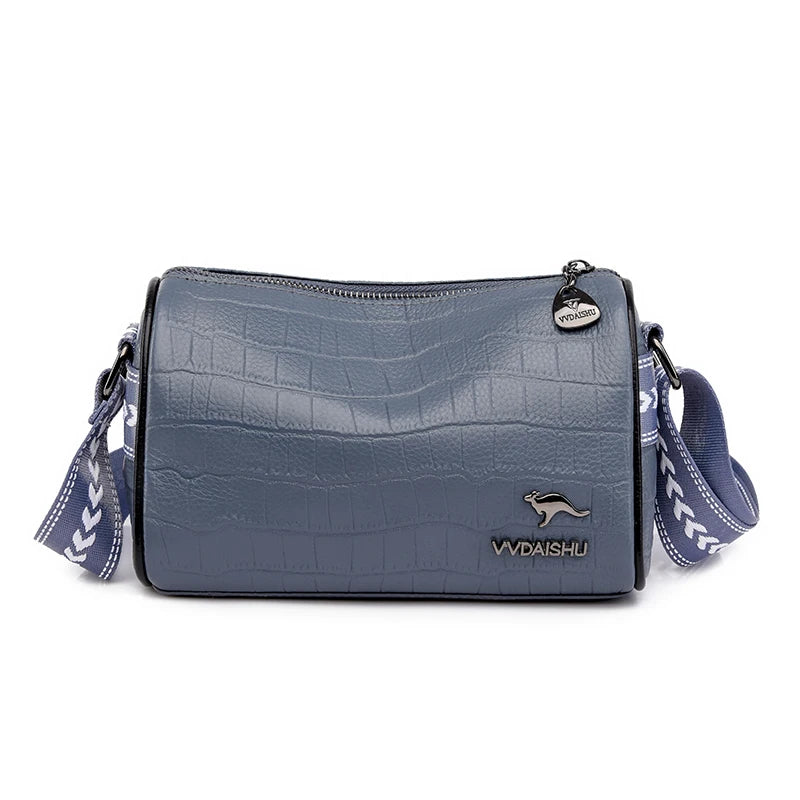 Stone Pattern Cow Leather Shoulder Bag for Women