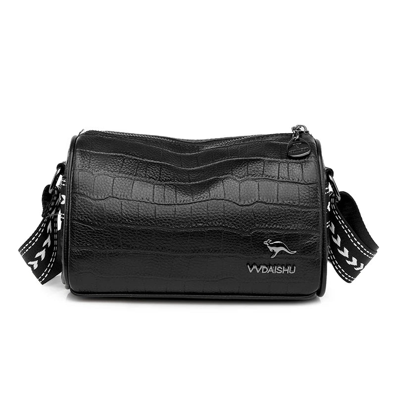Stone Pattern Cow Leather Shoulder Bag for Women