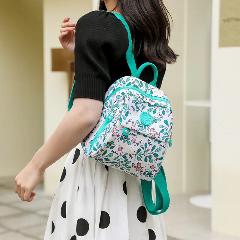 Vintage Print Women's Backpack Mini Shoulder Bag
