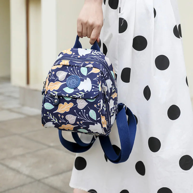 Vintage Print Women's Backpack Mini Shoulder Bag