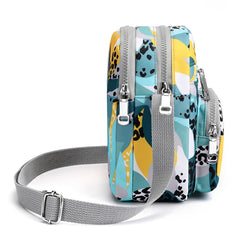 Casual Printed Nylon Messenger Handbag Multi-layer Large Capacity Backpack
