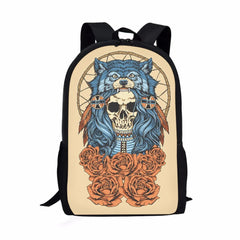 Skull Wolf Totem Boys School Bags Cool Mochilas Escolares
