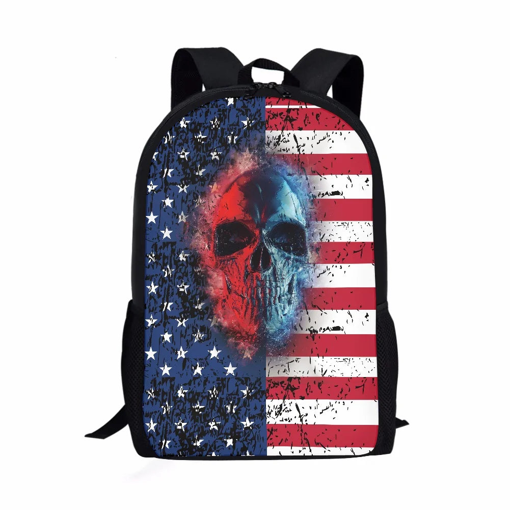 Skull Wolf Totem Boys School Bags Cool Mochilas Escolares