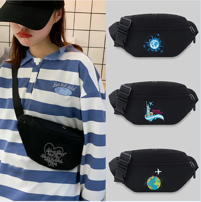 Travel Waist Bag Chest Bag Unisex Student Printing Lightweight