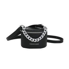 Mini PU Leather Chain Bucket Crossbody Sling Bag for Women