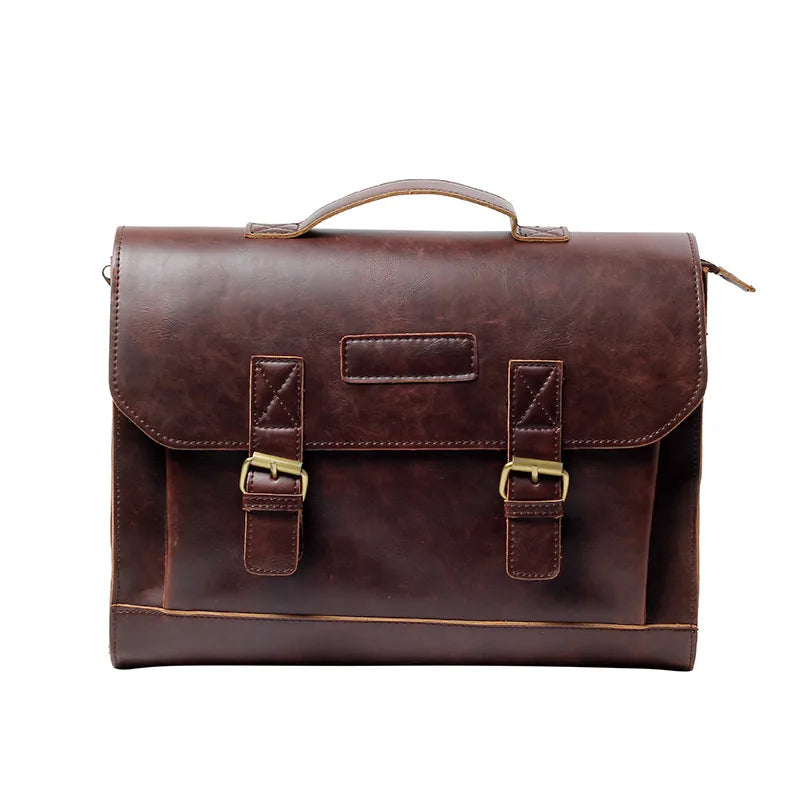 Vintage Crazy Horse Leather Handbag Briefcase