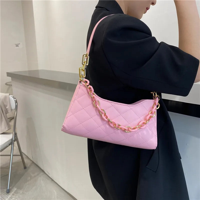 Fashionable Rhombus Chain Bag Women's Shoulder Messenger Bag