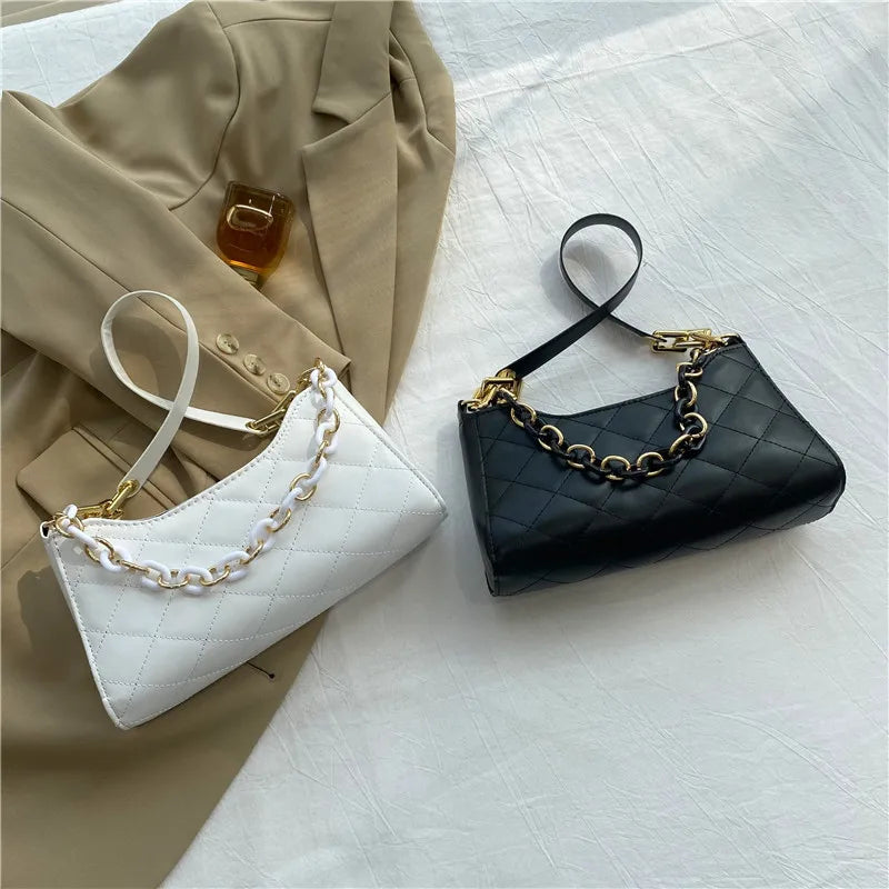Fashionable Rhombus Chain Bag Women's Shoulder Messenger Bag