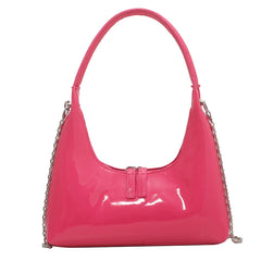 Vintage Red Leather Hobo Shoulder Bag Lady Armpit Purse