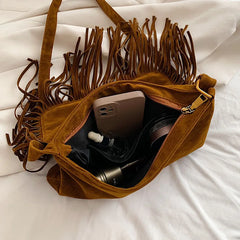 Vintage Suede Bohemian Fringe Tassel Shoulder Bag