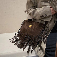 Vintage Suede Bohemian Fringe Tassel Shoulder Bag