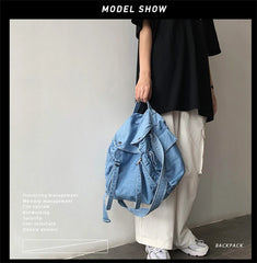 Vintage Denim Shoulder Bag for Girls Harajuku Style