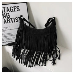 Vintage Style Women Shoulder Bags Suede Tassel Cross Body Bags