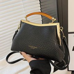 Vintage Women Shell Clip Small Totes Soft PU Leather Shoulder Bag
