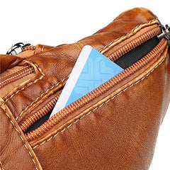Vintage Women's Waist Bag PU Leather Zipper Ladies Shoulder Bag