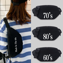 60S-90S Pattern Bum Bag Unisex Chest Pack Sports Fanny Pack
