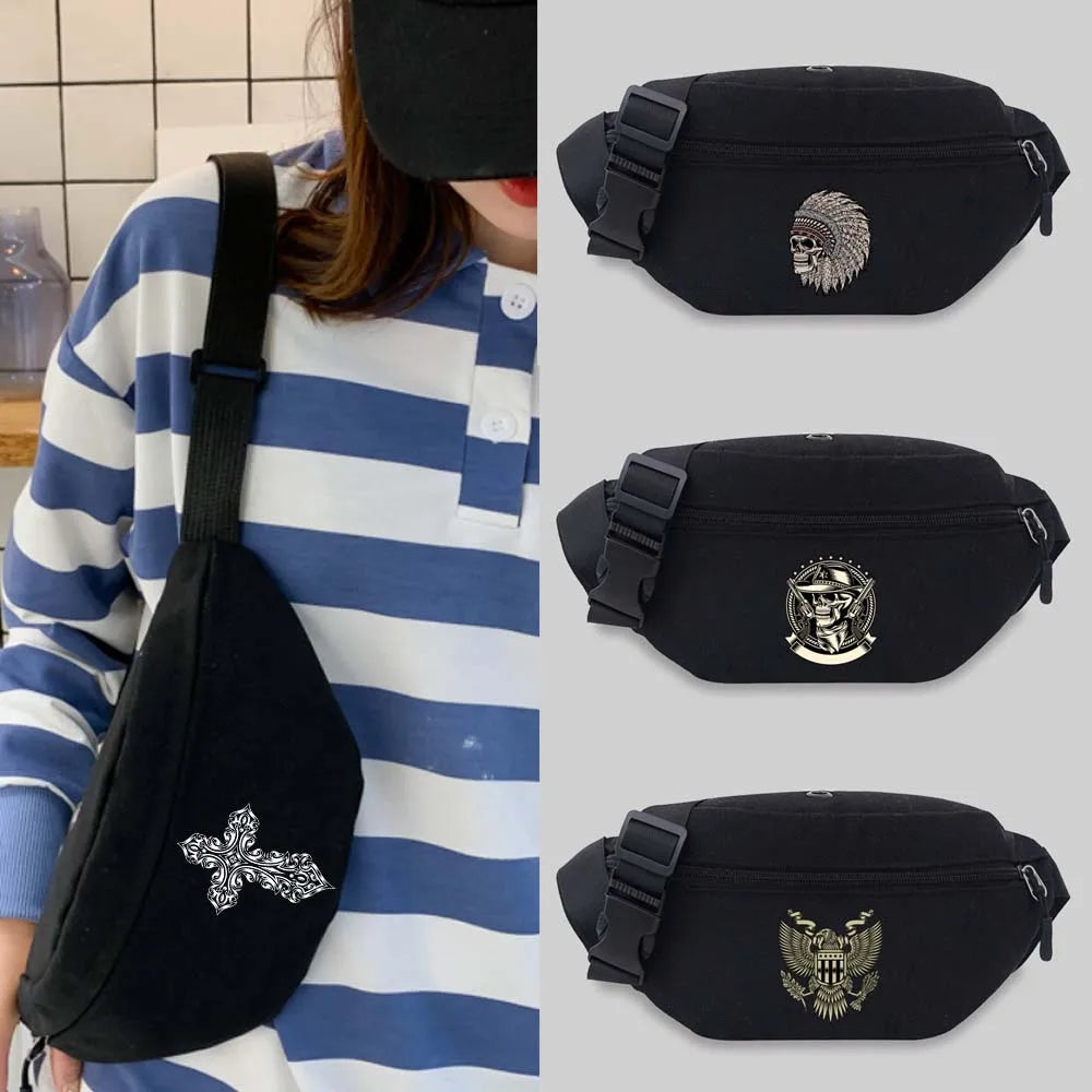 Skull Pattern Bum Bag Lightweight Fanny Pack