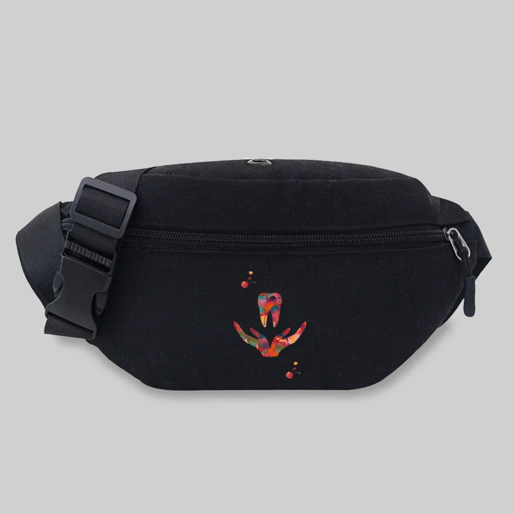Teeth Pattern Waist Bag Unisex Bum Bag Student