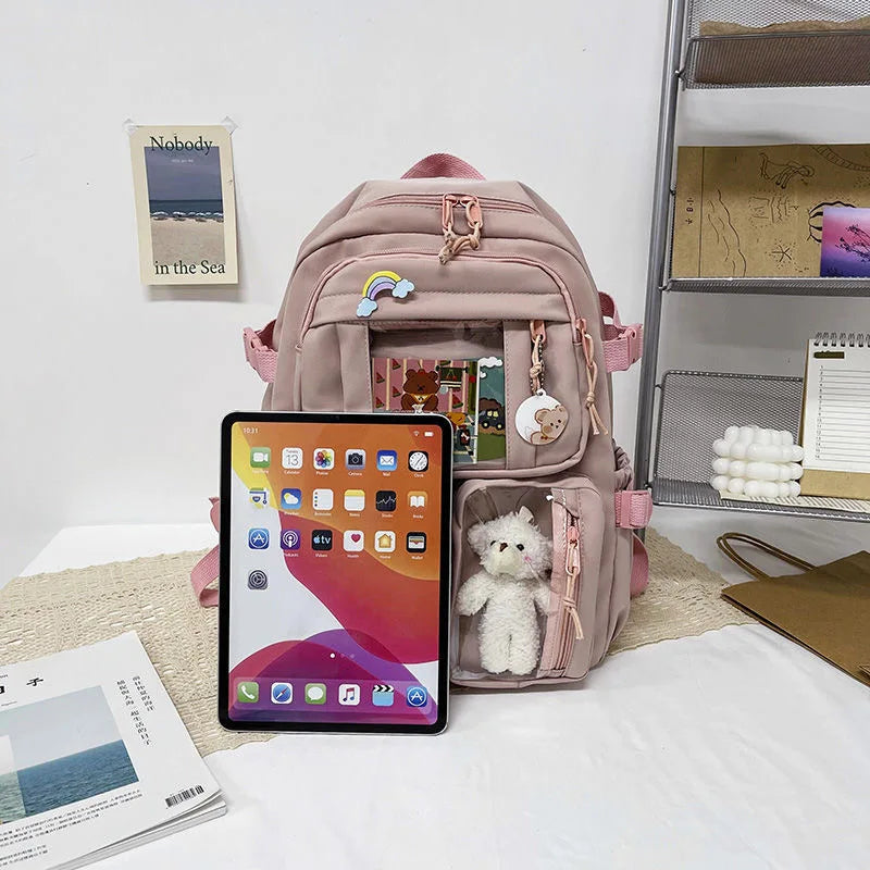 Waterproof Nylon Women Backpacks School Bags for Teenage Girls Laptop Backpacks