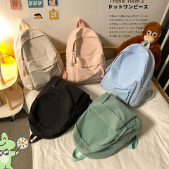 Waterproof Solid Backpack Girls Nylon School Bags