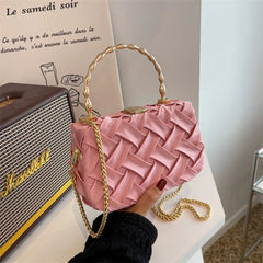 Small Tote Bag with Metal Chain Women's Handbag