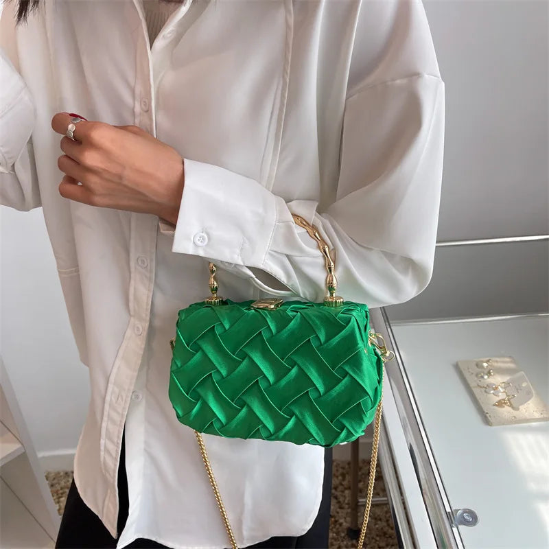 Metal Chain Small Tote Bag Women's Handbag