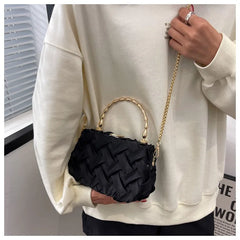 Metal Chain Small Tote Bag Women's Handbag