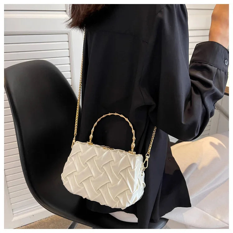 Metal Chain Small Tote Bag Women's Handbag