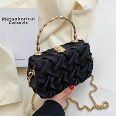 Metal Chain Small Tote Bag Women's Handbag