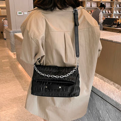 Winter Women Pu Leather Crossbody Bag Chain Shoulder Bag