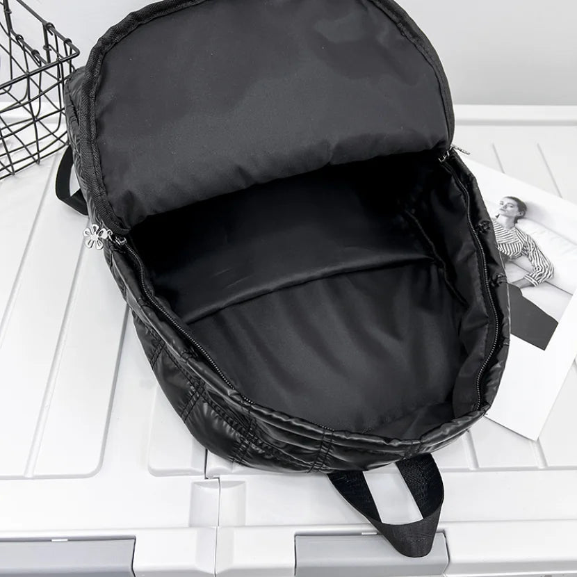Winter Down Women's Backpack Ultra Light Space Bag Quilted Plaid Female S